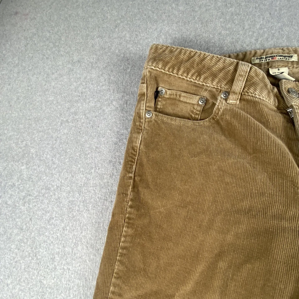 Vintage Polo Jeans Company Ralph Lauren Pants 8 (30x31) Tan Corduroy Stretch - Image 2 of 4