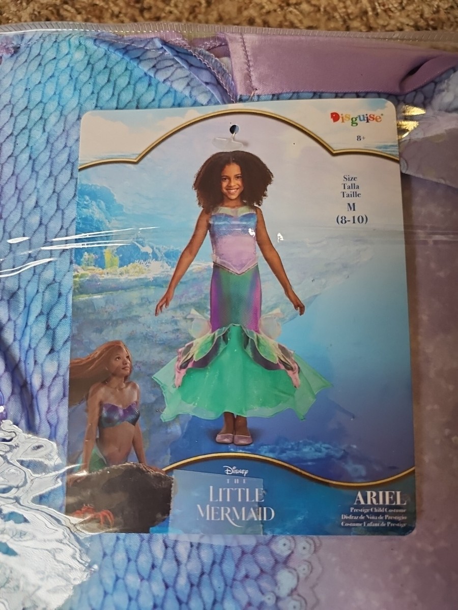 Little Mermaid Ariel 2023 Movie Halloween Costume Disguise Size M 8-10 |  eBay