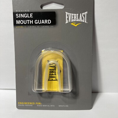 Everlast Boxing Single Mouth Guard Level 1 Clear Lightweight Boil & Bite Design