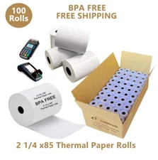 100 Rolls 2 1/4" x 85' Thermal Cash Register Credit Card POS Receipt Paper