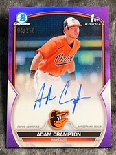 2023 Bowman Chrome 1st PURPLE REFRACTOR PROSPECT ROOKIE AUTO Adam Crampton /250