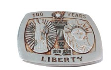 Vintage Sterling Treasury 100 YEARS OF LADY LIBERTY New York City belt buckle