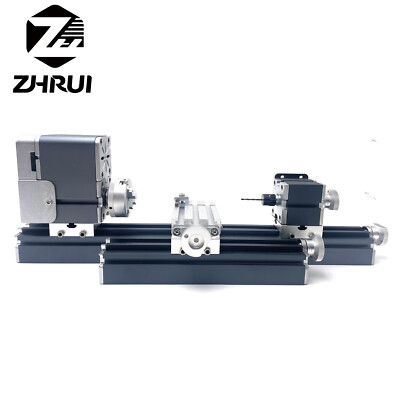 ZHRUI All Metal Mini 36W Longer DIY Lathe Benchtop Machine for Education Hobby