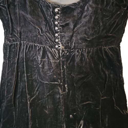 Vintage Lanz Originals Dress Womens Black Velvet Party Goth Open Back SZ 10 USA - Picture 8 of 13