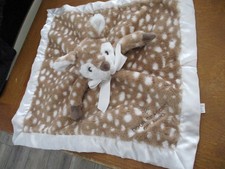 Bearington Baby Deer Fawn lovey plush blanket 4 four Seasons Orlando Satin 20"