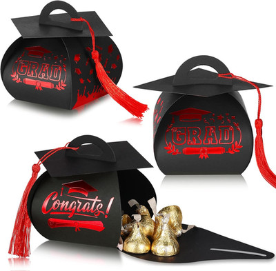30 Graduation Cap Gift Boxes with Tassel for Class of 2026 Party Favors