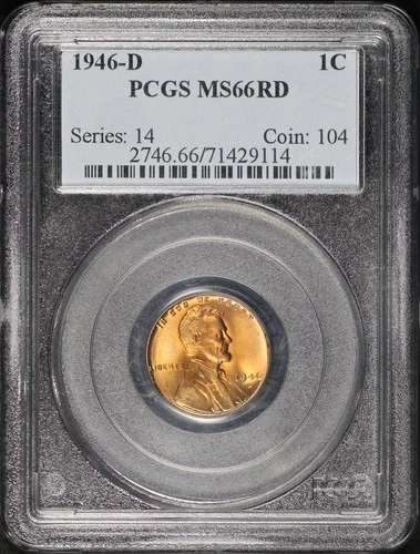 1946-D Lincoln Wheat Cent PCGS MS-66 RD