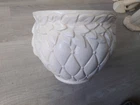 Vintage McCoy Pottery Matte White 8" Diamond Quilted Jardiniere Planter
