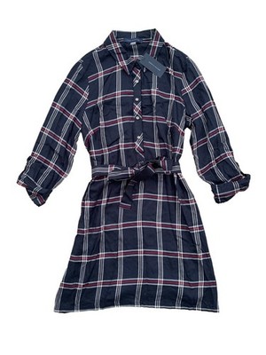 Tommy Hilfiger NWT Women's Size 8 Ashbury Plaid Tie Waist Button Shirt Dress