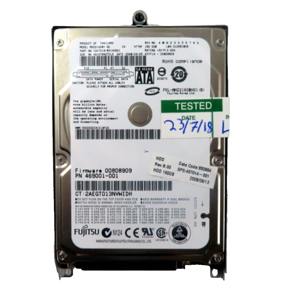 160GB SATA 2.5"" 9.5mm 5400RPM HDD - 457014-001