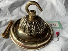 LARGE 103mm CEILING ROSE chandelier hook CAST BRASS NOUVEAU 1950s Cheap to clear