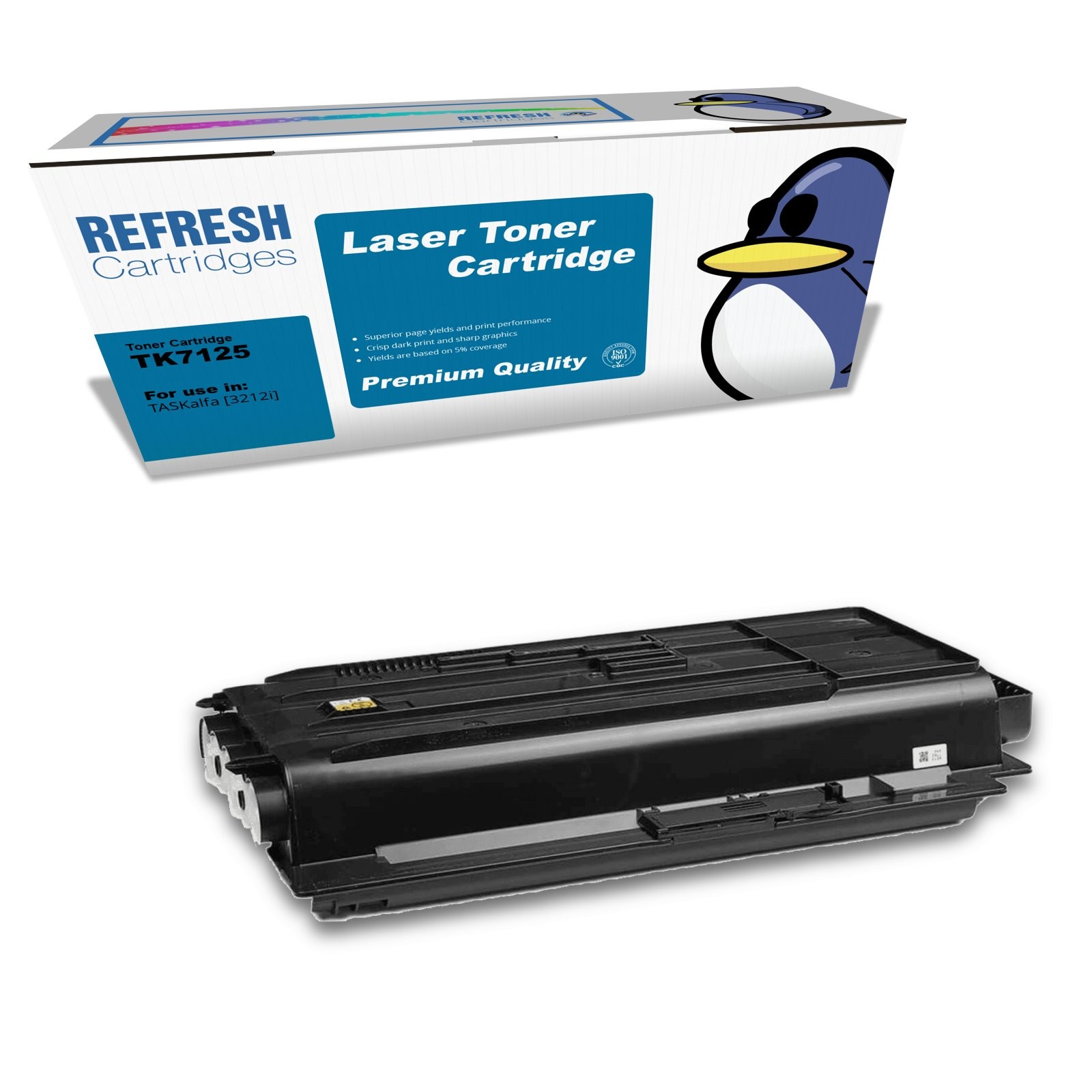 Refresh Cartridges Black TK7125 Toner Compatible With Kyocera Printers