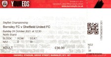Barnsley v Sheffield United 24/10/21 Championship Ticket
