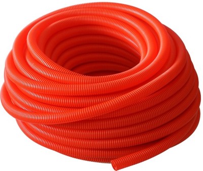 Absolute SLT14-20RD 20' 1/4'' 5mm red split wire loom conduit polyethylene