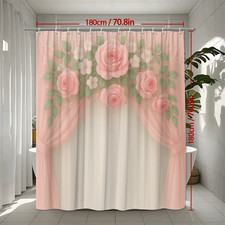 Elegant Pink Floral Shower Curtain for Charming Bathroom Decor