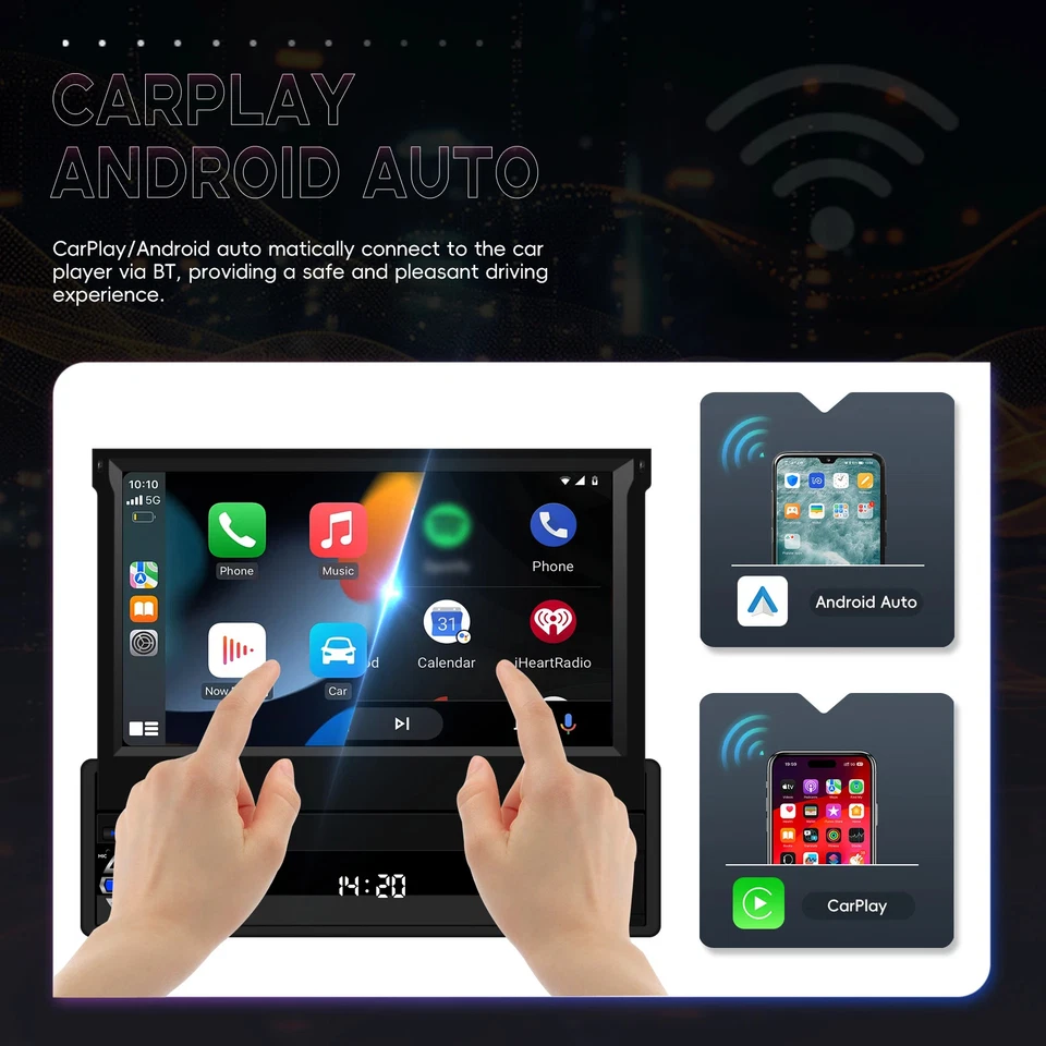 7 Zoll 1-DIN Autoradio Android Auto CarPlay 4G 64GB RAM 4GB - Bild 3 von 4