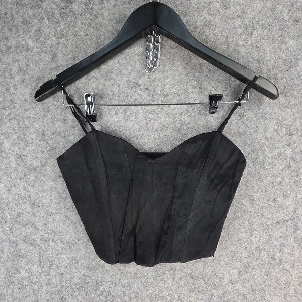 Zara Top Womens Extra Small Cropped Bustier Corset Sweetheart Neck 14875