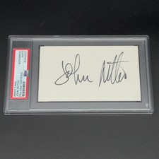 John Ritter Signed Index Card Threes Company Slabbed PSA/DNA Authentic Autograph