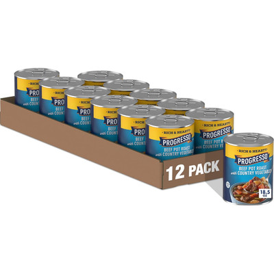 Progresso Beef Pot Roast Country Vegetables Soup 12pack 18.5oz Can Gluten Free