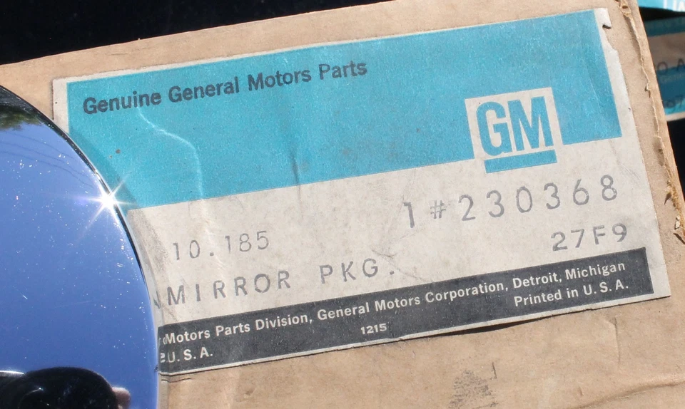 Espejo retrovisor lateral exterior Oldsmobile F85 Cutlass 442 LH 1967 nuevo de lote original #230368 Foto 4 de 4