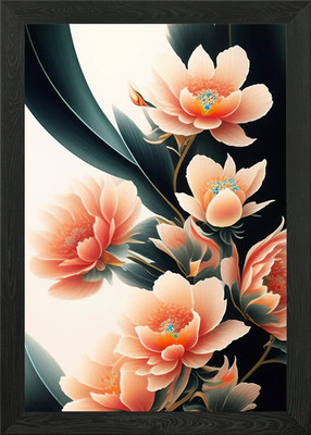 Digitales Gemälde Blumen gerahmt Wandbild Poster Leinwanddruck Bild