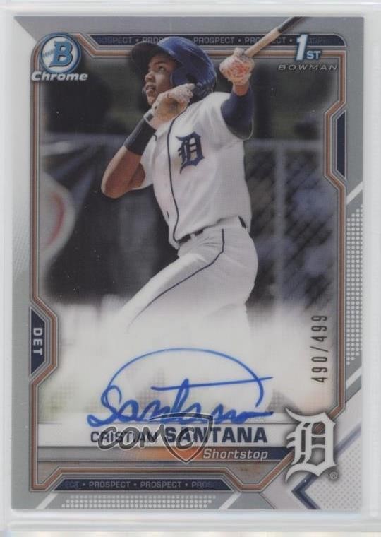 2021 Bowman Chrome Prospect Refractor 490/499 Cristian Santana #CPA-CS Auto 12jj