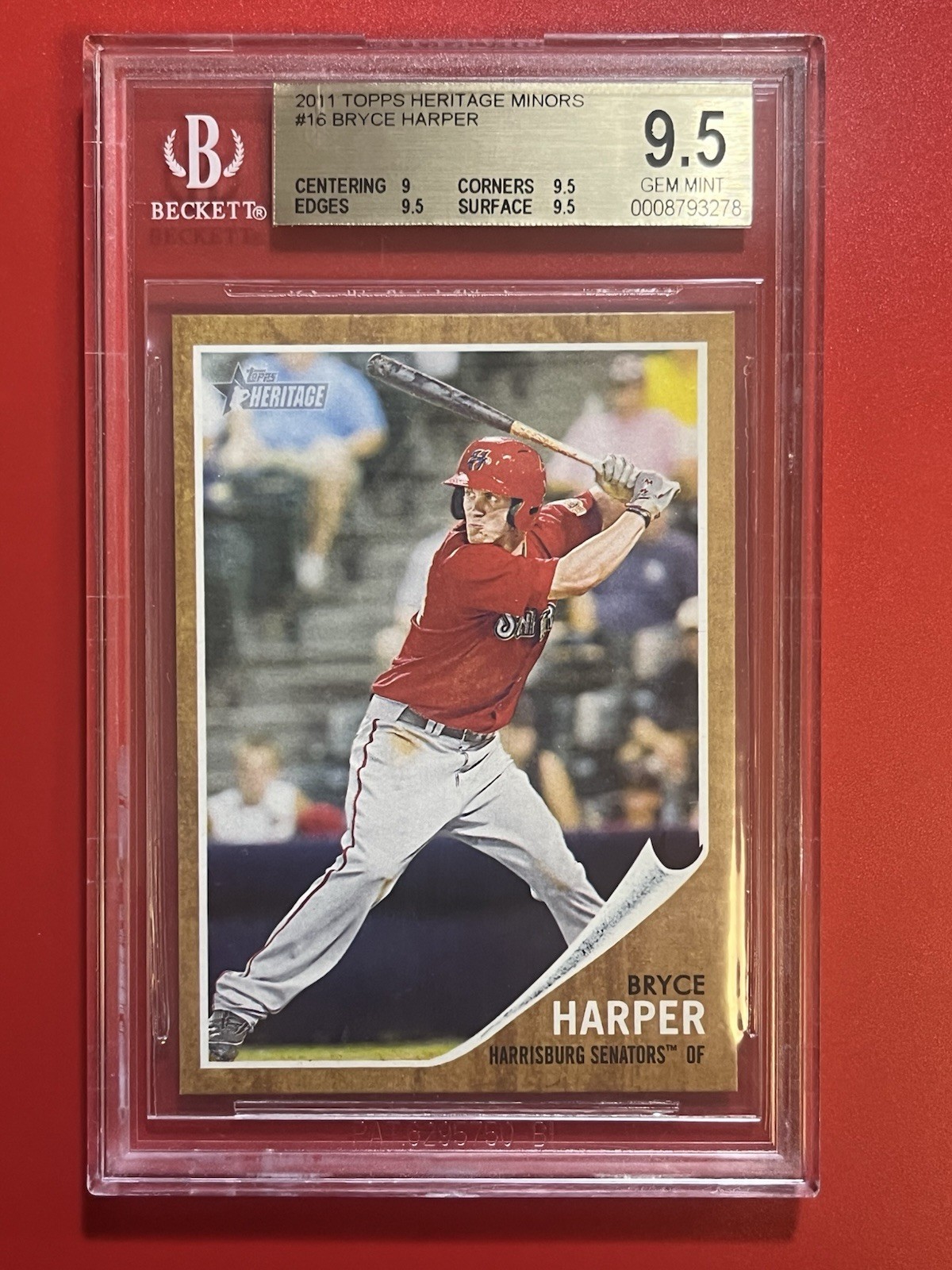 2011 Topps Heritage Minors #16 Bryce Harper RC Rookie BGS 9.5 GEM MINT