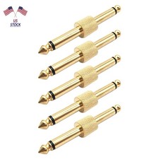 5 Set New 6.35mm male to male Mono audio adapter With gold plated design