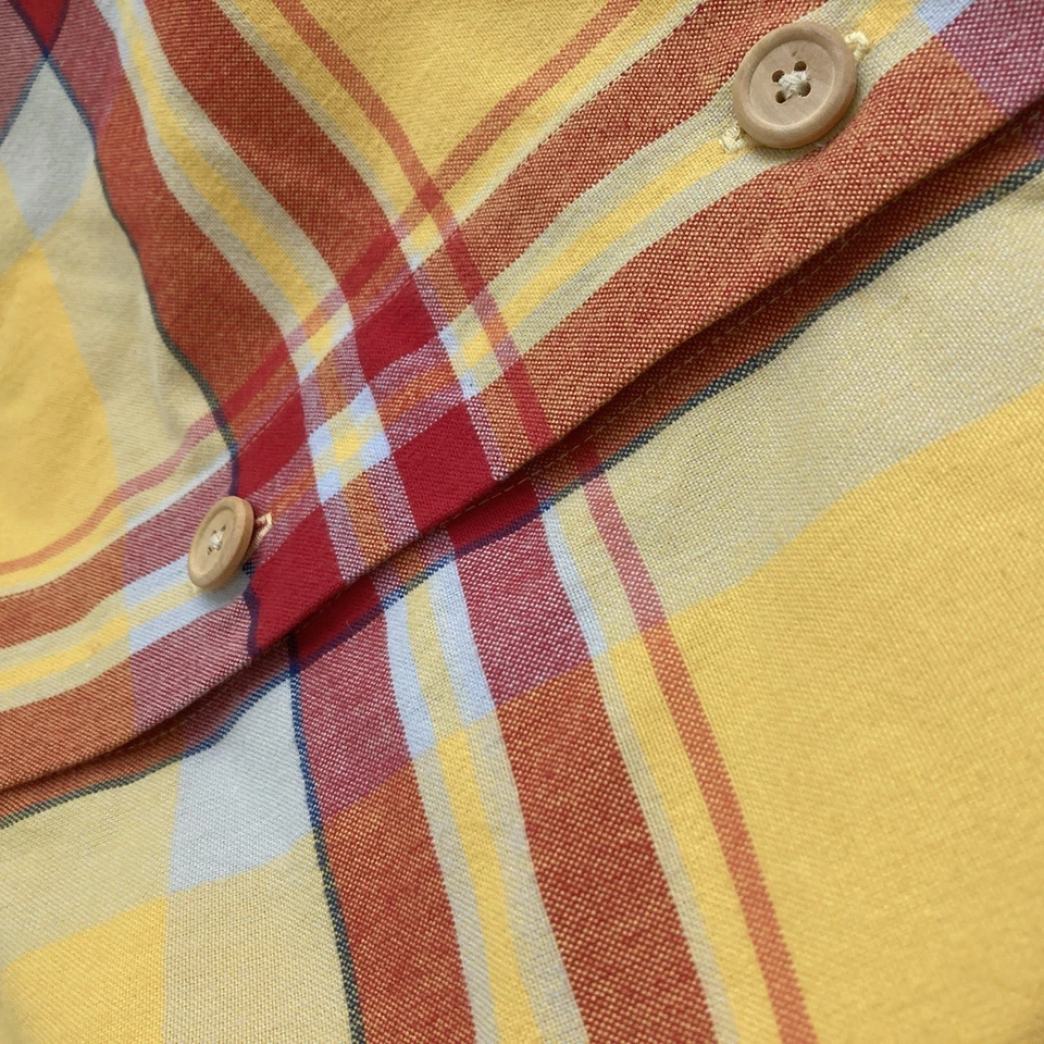 Juego de fundas de almohada POTTERY BARN rayas amarillas algodón botón trasero 20”x20” Foto 3 de 4