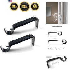 Curtain Rod Brackets Heavy Duty Drapery Hardware Adjustable Curtain Rod Holde...