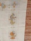 Vintage tablecloth 100% linen, wine and vinegar bottle pattern, 49-1/2" x 64" — photo 3