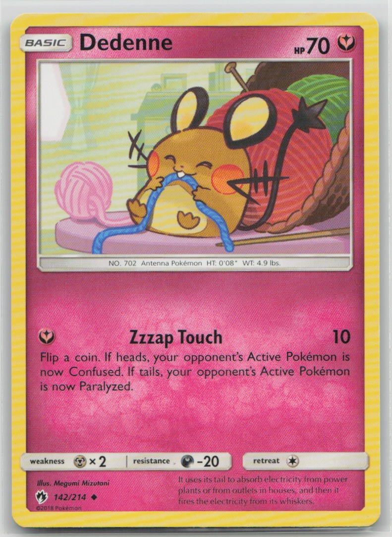 Dedenne 142/214 Uncommon Lost Thunder Pokemon Lightly Played