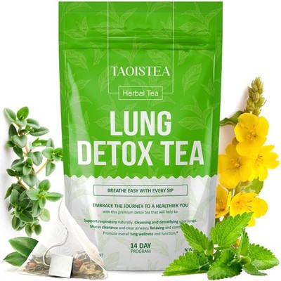 Lung Detox Tea - Mullein Tea Bags for Lungs Cleanse and Respiratory Health with