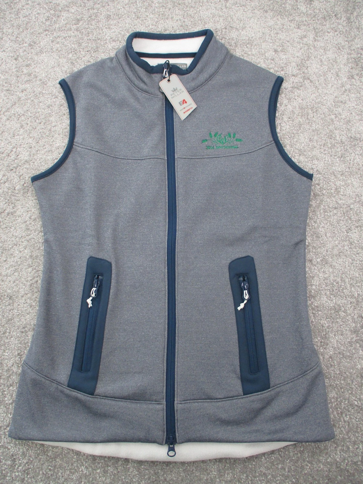 Peter Millar Vest Mens Small Blue E4 Performance Warmth Golf Softshell Logo