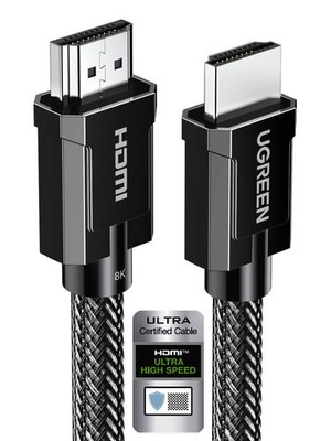 UGREEN 8K HDMI 2.1 Cable Certified 6.6FT, 10K Ultra High Speed Black 