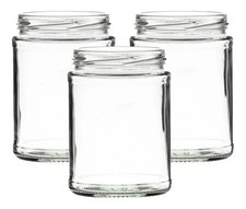 24 x 500ml Glass Jars with Gold Lids – Round Glass Jars – 82mm Twist-Off Lid NEW