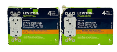 #ad #ad Lot of 2 4 packs Leviton 20 Amp 125V Duplex Self Test Slim GFCI Outlet GFNT2 4W $64.99