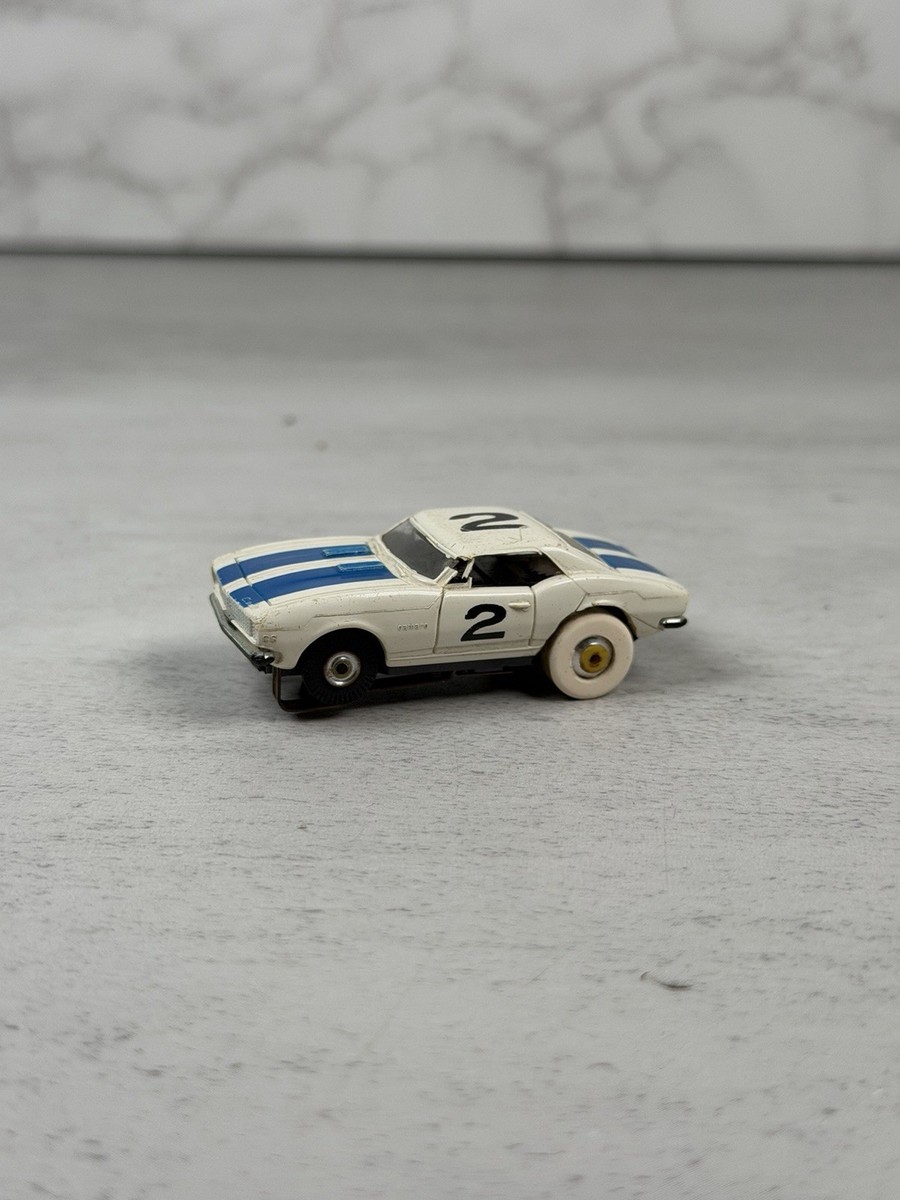 Aurora Thunderjet 1968 Wild Ones Camaro White/Blue Slot Car Power