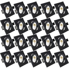 20x GU10 Downlights Square Matt Black Recessed Ceiling Spotlights Frames 360°