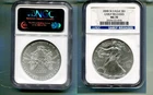2008 W AMERICAN SILVER EAGLE 1 OUNCE .999 FINE BURNISHED COIN NGC MS70 8170T