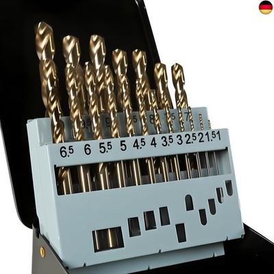 Metallbohrer Set, 19tlg. HSS-E M35  Bohrer-Set Cobalt 1-10mm Drill Bit Set Spira