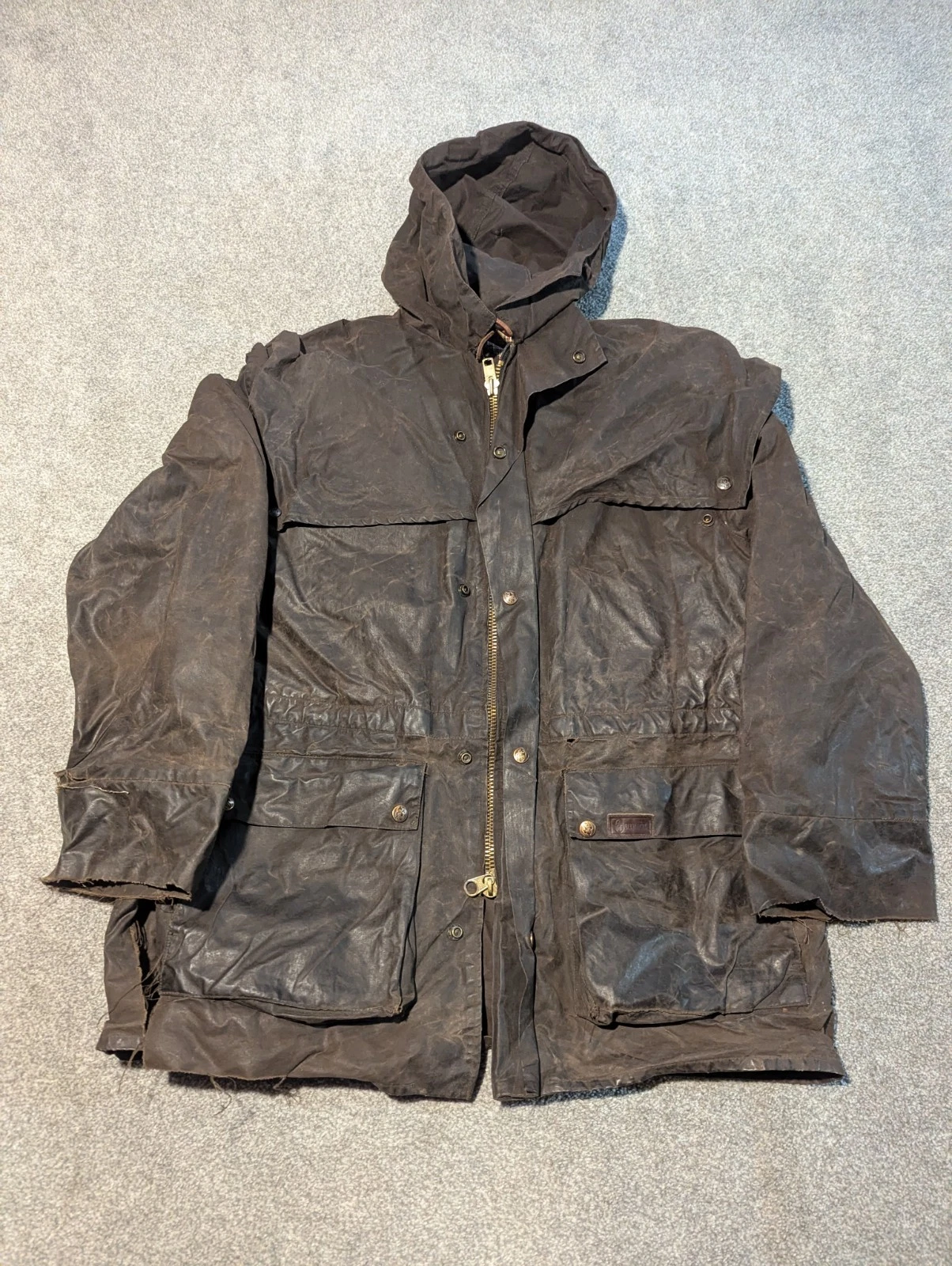 Outback Trading Company Jacket Mens Medium Brown Swagman Waxed Oilskin Coat