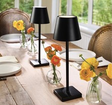 Mikasa Set of 2 Rechargeable Touch Control 14" LED Lamps Black