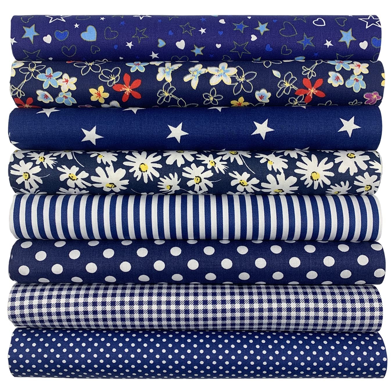 Patchwork tissu coton lot de 8 coupons souples et faciles à coudre pour quilting DIY