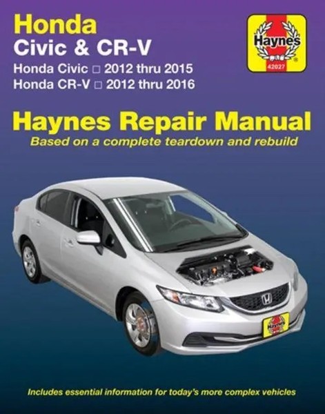 Honda Civic (12-15) & CR-V (12-16) Haynes Manual (Usa) 2012-16 Haynes Publishing-image