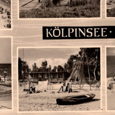 Vintage RPPC Postcard Kolpinsee Usedon Lake Baltic Sea Germany Sand Boating