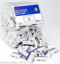 (100) Master Mechanic 741355 5 Pack Single Edge Razor Blades in Display Box