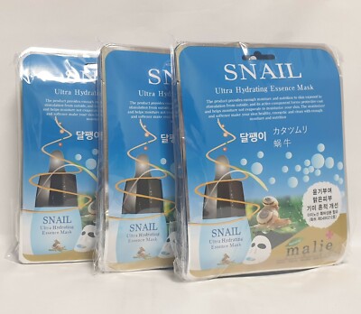 30 Stück Malie SCHNECKE Gesichtsmaske Packungen Blatt 25g Feuchtigkeit Pflegend Korea Kosmetik