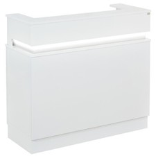 Reception Desk Reception Area Counter with LED Lighting - LANGARA in White