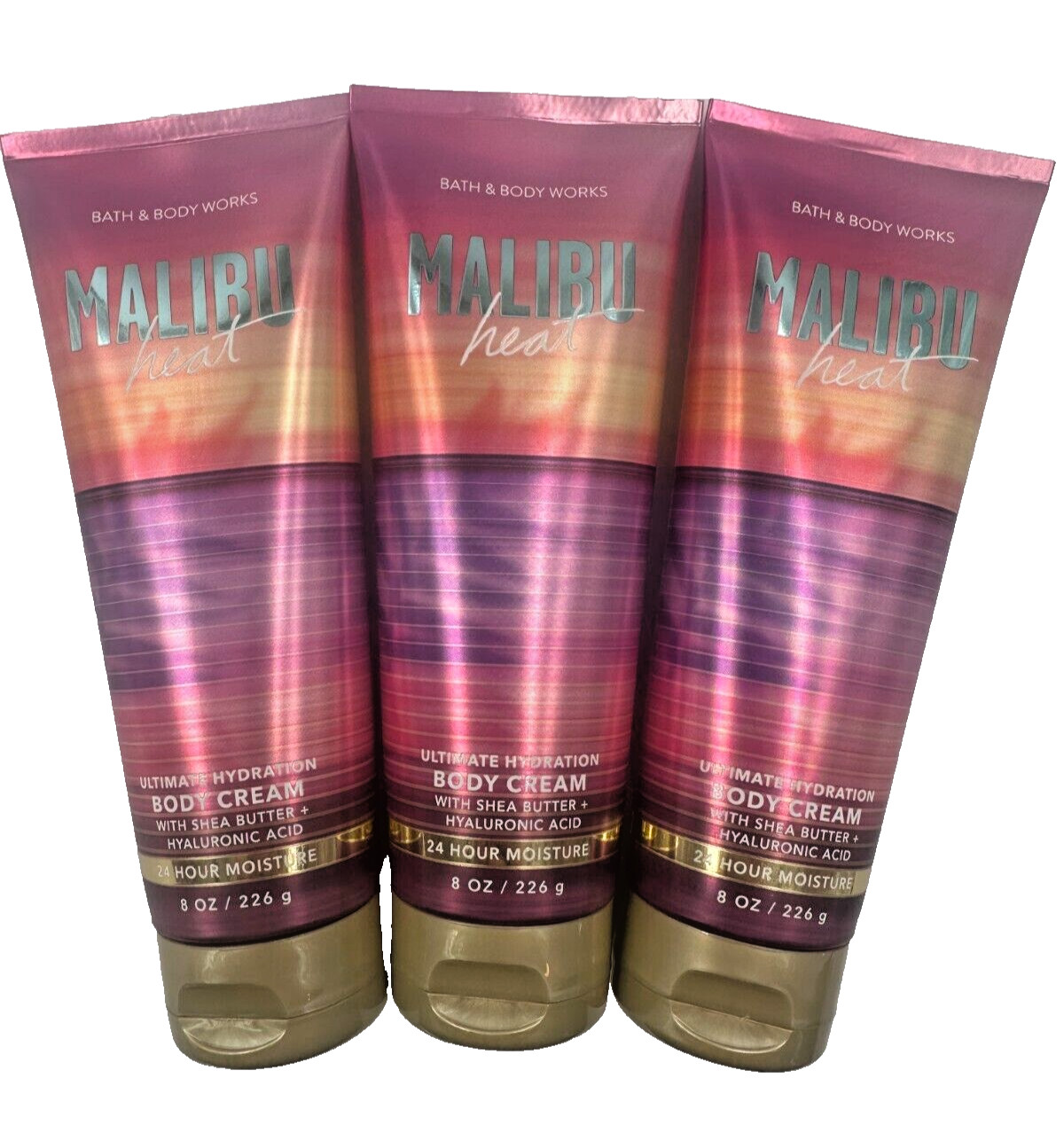 Bath & Body Works LOT of 3 Tubes Malibu Heat Hydration Body 